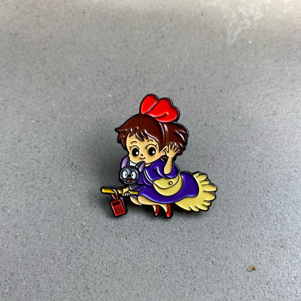 Kiki Delivery Service Gigi Metal Pin Lapel Brooch  Hayao Miyazaki Studio Ghibli